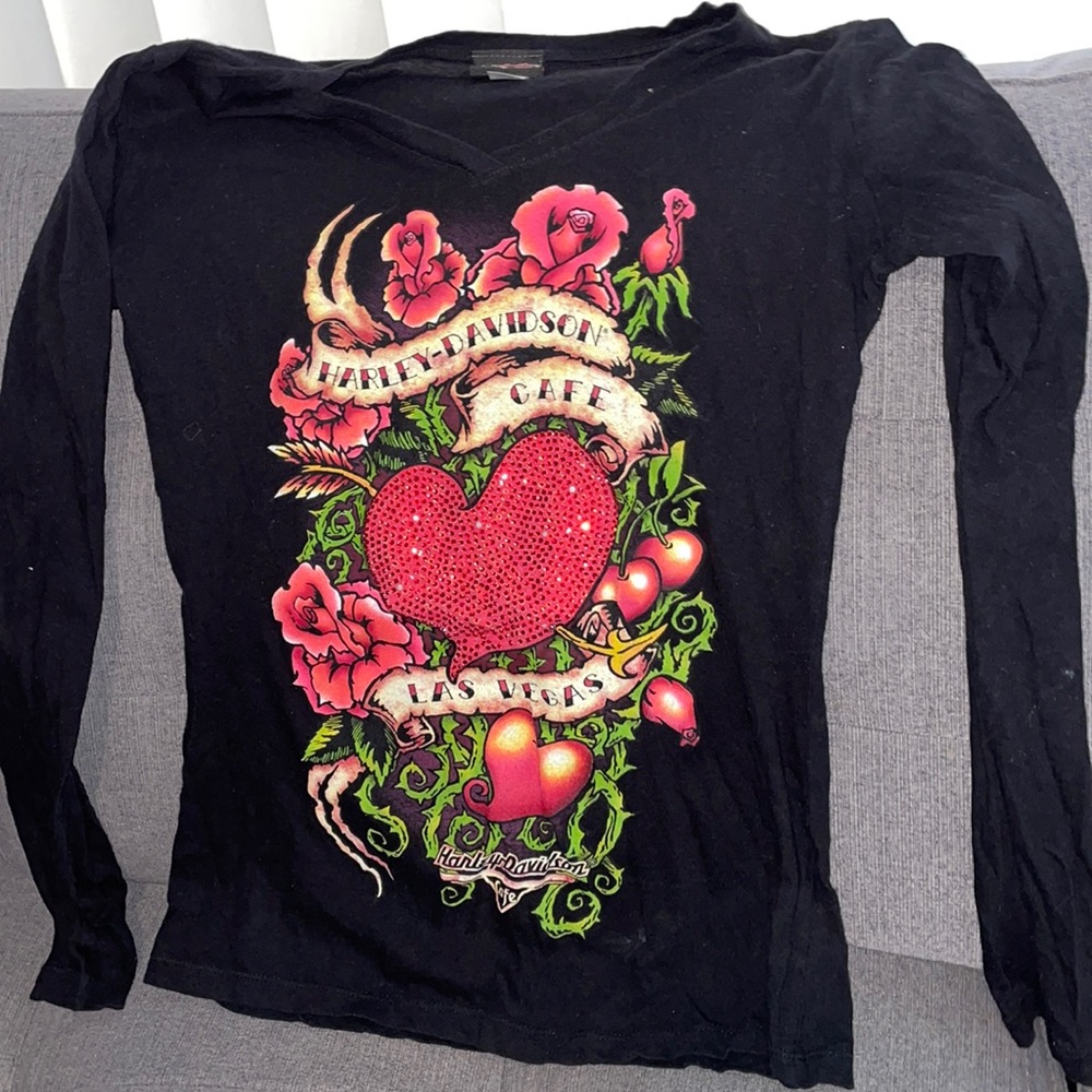 Harley Davidson long sleeved v neck